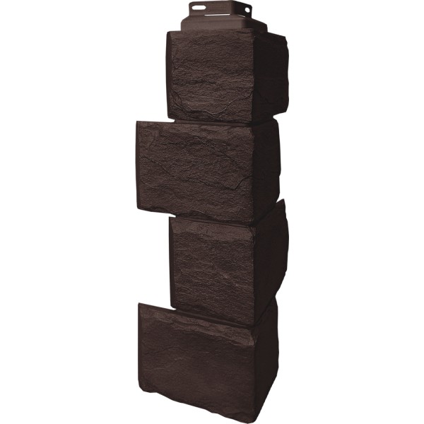 Цокольный сайдинг FineBer – Серия “Камень природный”, Угол наружный Коричневый купить в Севастополе