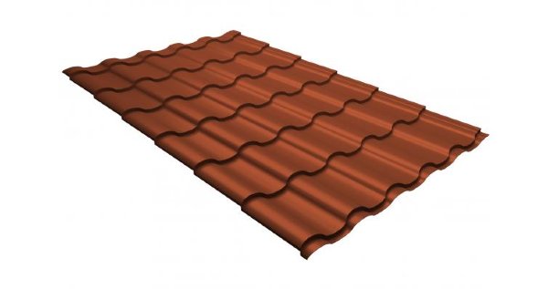 Металлочерепица кредо GL 0,5 GreenСoat Pural RR 750 кирпично-красный (RAL 8004 терракота) купить в Севастополе
