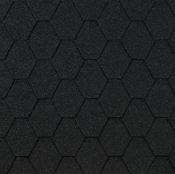 Гибкая черепица EURASIA Docke, Коллекция ШЕСТИГРАННИК Чёрный купить в Севастополе