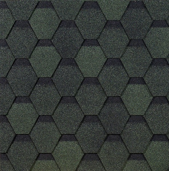 Гибкая черепица EURASIA Docke, Коллекция ШЕСТИГРАННИК Зелёный купить в Севастополе