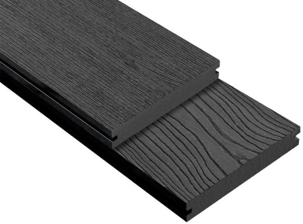 Террасная доска ДПК Outdoor 3D полнотелая STORM/OCEAN BLACK черная купить в Севастополе