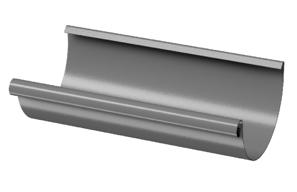 Желоб полукруглый D125 3 м Döcke STAL PREMIUM Графит, (RAL 7024) купить в Севастополе