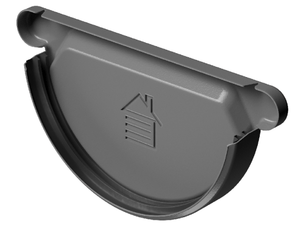 Заглушка желоба D125 Döcke STAL PREMIUM Графит, (RAL 7024) купить в Севастополе