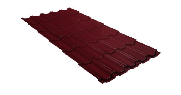 Металлочерепица квинта плюс GL 0,5 Satin RAL 3005 красное вино купить в Севастополе