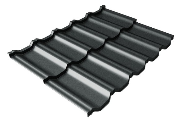 Металлочерепица модульная Квинта Uno Grand Line c 3D резом 0,5 Satin RAL 7016 антрацитово-серый купить в Севастополе