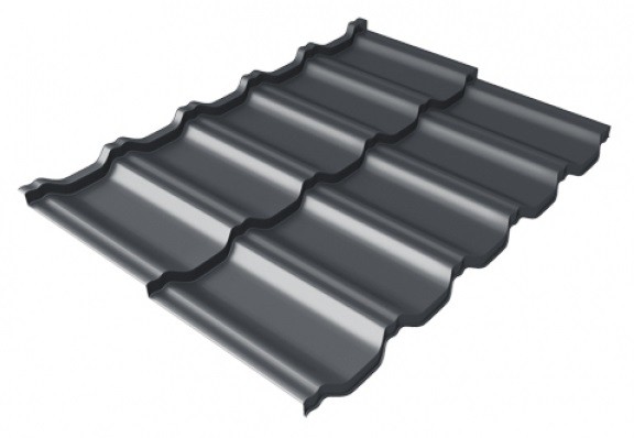 Металлочерепица модульная Квинта Uno Grand Line c 3D резом 0,5 Satin Мatt RAL 7024 мокрый асфальт купить в Севастополе