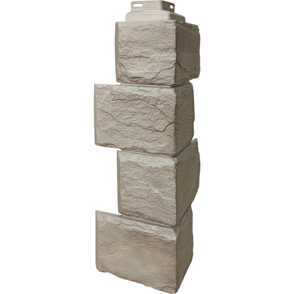 Цокольный сайдинг FineBer – Серия “Камень природный”, Угол наружный Песочный купить в Севастополе