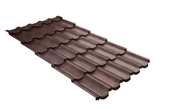 Металлочерепица квинта плюс с  3D резом 0,45 Safari Twincolor Brown купить в Севастополе