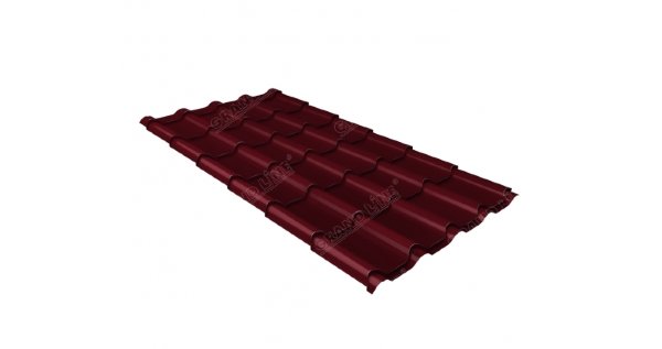 Металлочерепица камея 0,45 Drap RAL 3005 красное вино купить в Севастополе