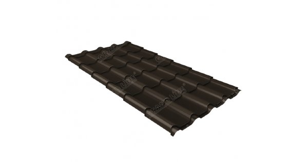 Металлочерепица камея GL 0,5 GreenCoat Pural matt RR 32 темно-коричневый (RAL 8019 серо-коричневый) купить в Севастополе