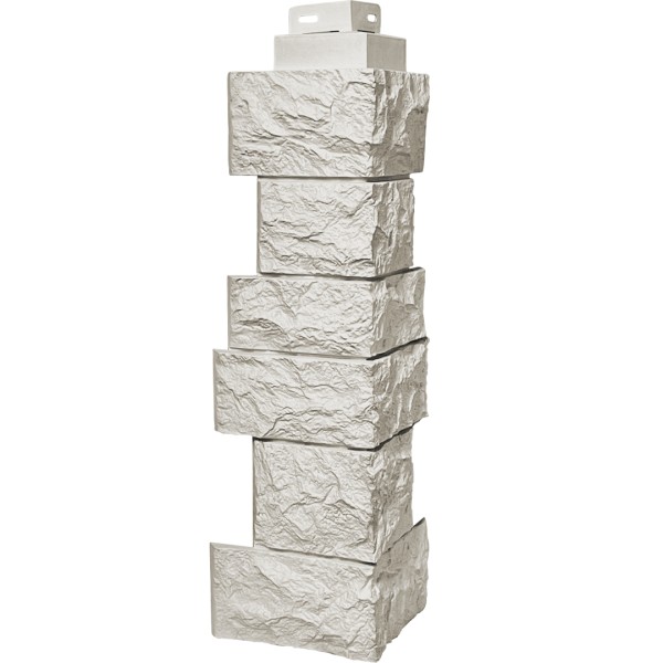 Цокольный сайдинг FineBer – Серия “Дикий камень”, Угол наружный, Жемчуг купить в Севастополе