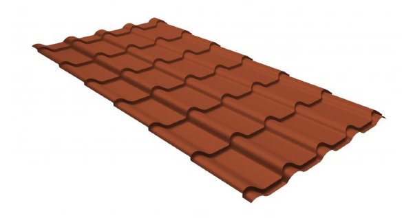 Металлочерепица камея GL 0,5 GreenCoat Pural RR 750 кирпично-красный (RAL 8004 терракота) купить в Севастополе