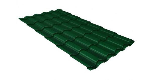 Металлочерепица кредо 0,5 Satin RAL 6005 зеленый мох купить в Севастополе