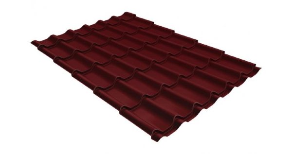 Металлочерепица классик GL 0,5 Velur20 RAL 3005 красное вино купить в Севастополе