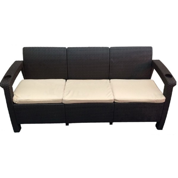 Трёхместный диван  Yalta Sofa 3 Seat венге купить в Севастополе
