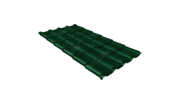 Металлочерепица камея 0,5 Satin RAL 6005 зеленый мох купить в Севастополе