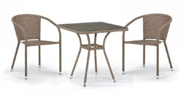 Комплект плетеной мебели AFINA из иск. ротанга T282BNT/Y137C-W56 Light Brown 2Pcs купить в Севастополе