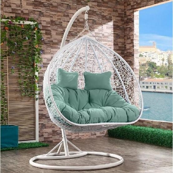 Кресло Подвесное из искусственного ротанга AFM-109A White/Green купить в Севастополе
