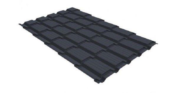 Металлочерепица GL квадро профи 0,5 GreenCoat Pural RR 23 темно-серый (RAL 7024) мокрый асфальт купить в Севастополе