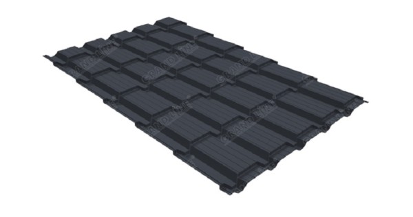 Металлочерепица GL квадро профи 0,5 Satin RAL 7024 мокрый асфальт купить в Севастополе
