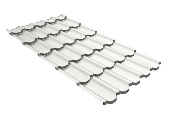 Металлочерепица квинта плюс с 3D резом 0,5 Satin RAL 9003 сигнальный белый купить в Севастополе
