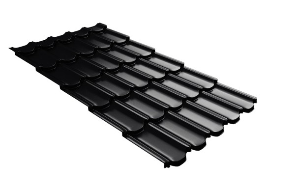 Металлочерепица квинта плюс с 3D резом 0,5 Satin RAL 9005 черный купить в Севастополе