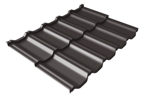 Металлочерепица модульная Квинта Uno Grand Line c 3D резом 0,5 Satin RR 32 темно-коричневый купить в Севастополе