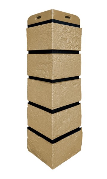 Угол Grand Line состаренный кирпич премиум Песочный (шов RAL 9005) купить в Севастополе