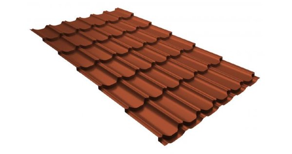 Металлочерепица квинта плюс 0,5 GreenCoat Pural RR 750 кирпично-красный (RAL 8004 терракота) купить в Севастополе